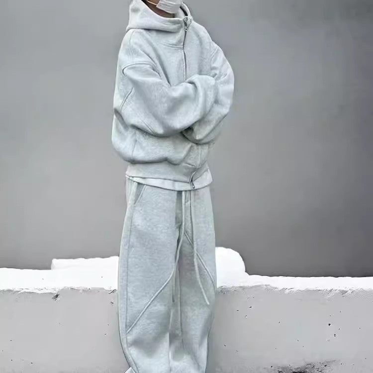 Herren Hoodie & Trainerhosen Set, Fleece-gefüttert