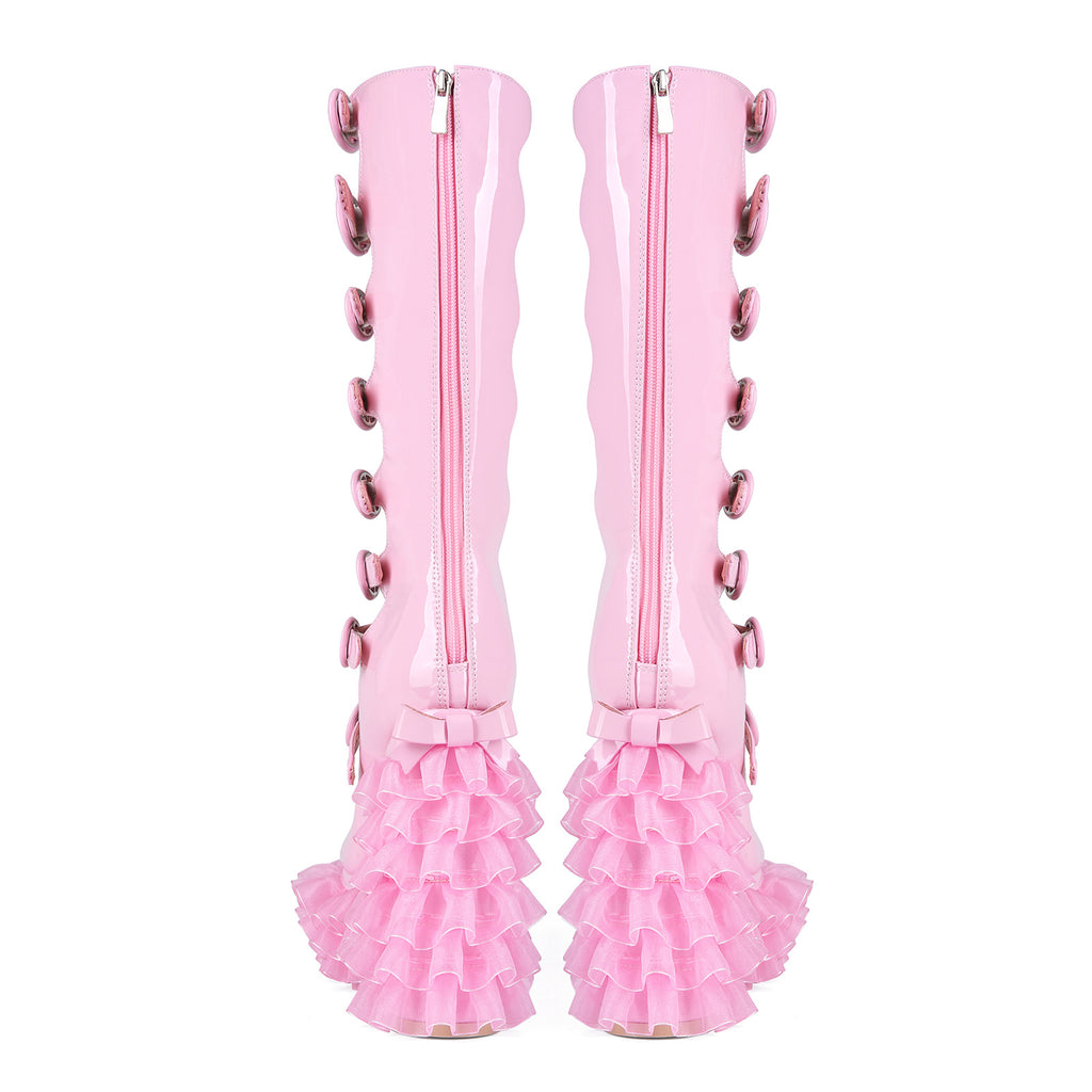 Fransen-Stiefeletten mit Chunky-Heel