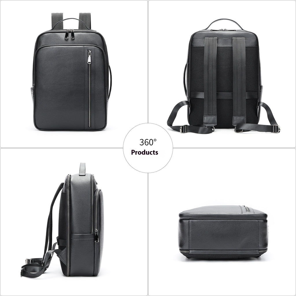 Reise-Rucksack aus Leder für 15-Zoll-Laptop