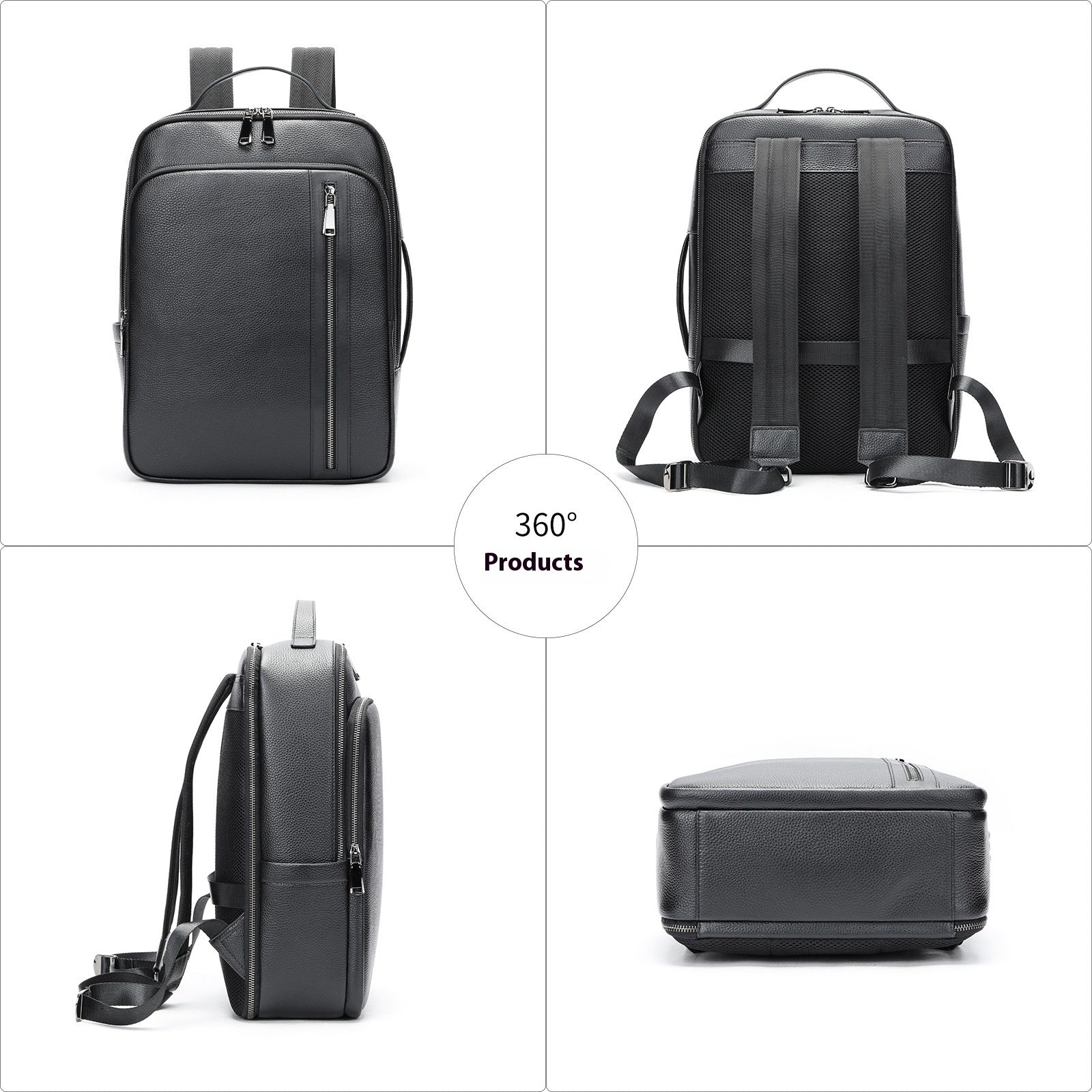 Reise-Rucksack aus Leder für 15-Zoll-Laptop