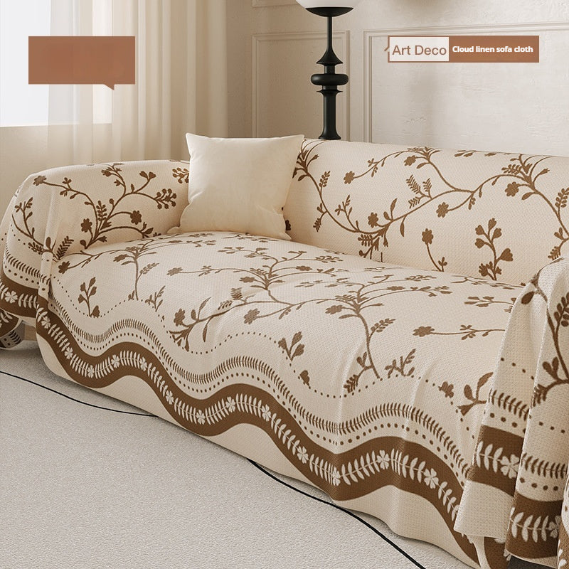 Französischer Retro Sofaüberwurf mit Pflanzenmuster – Bild 3 | LuxeStyle