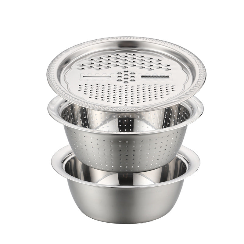 Multifunktionales 3-teiliges Edelstahl-Schüssel-Set