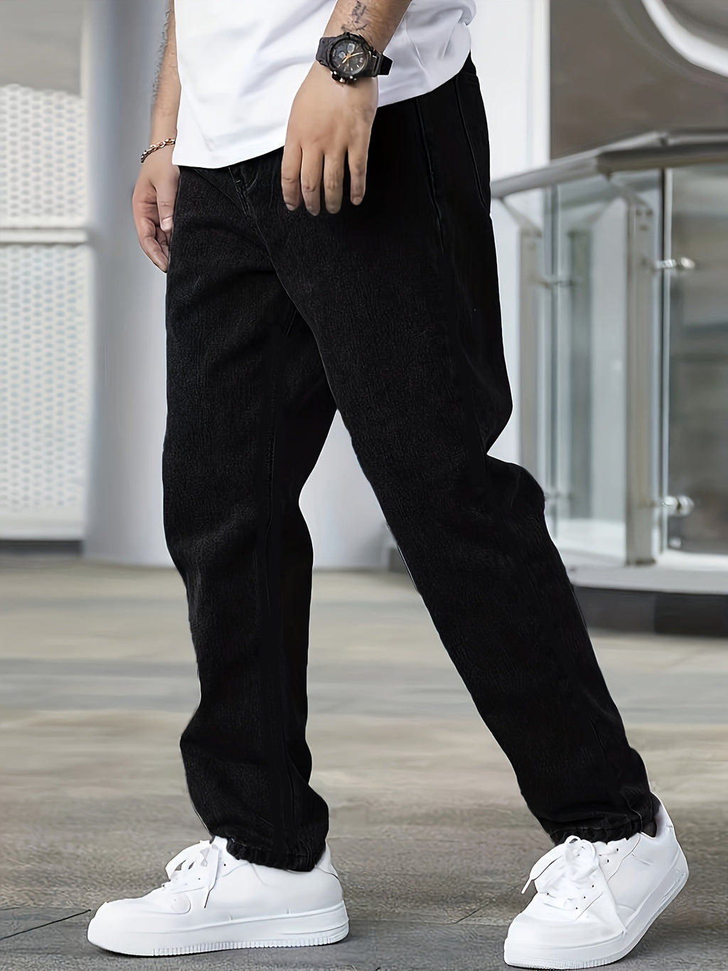 Herren Jeans Schwarz im Straight Fit