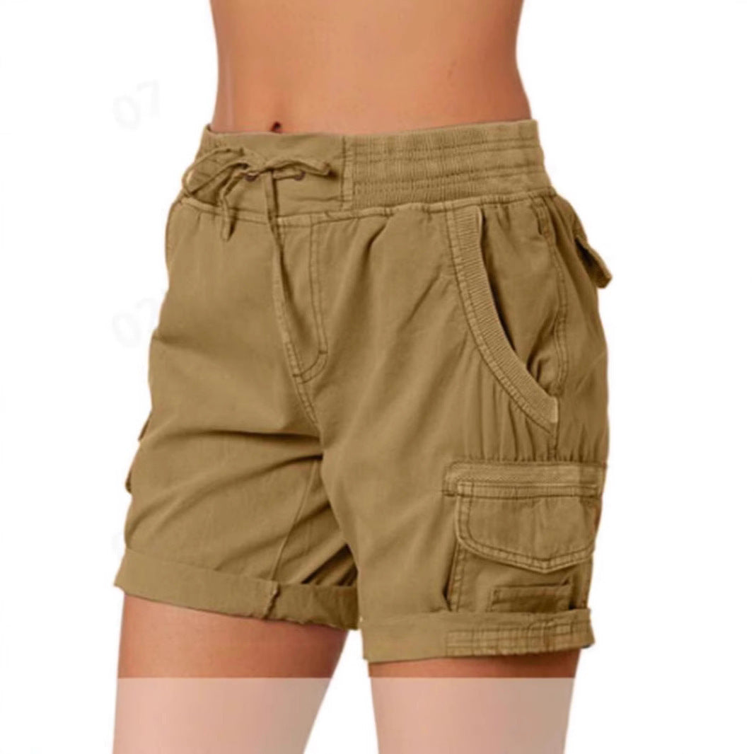 High-Waist Shorts mit Taschen