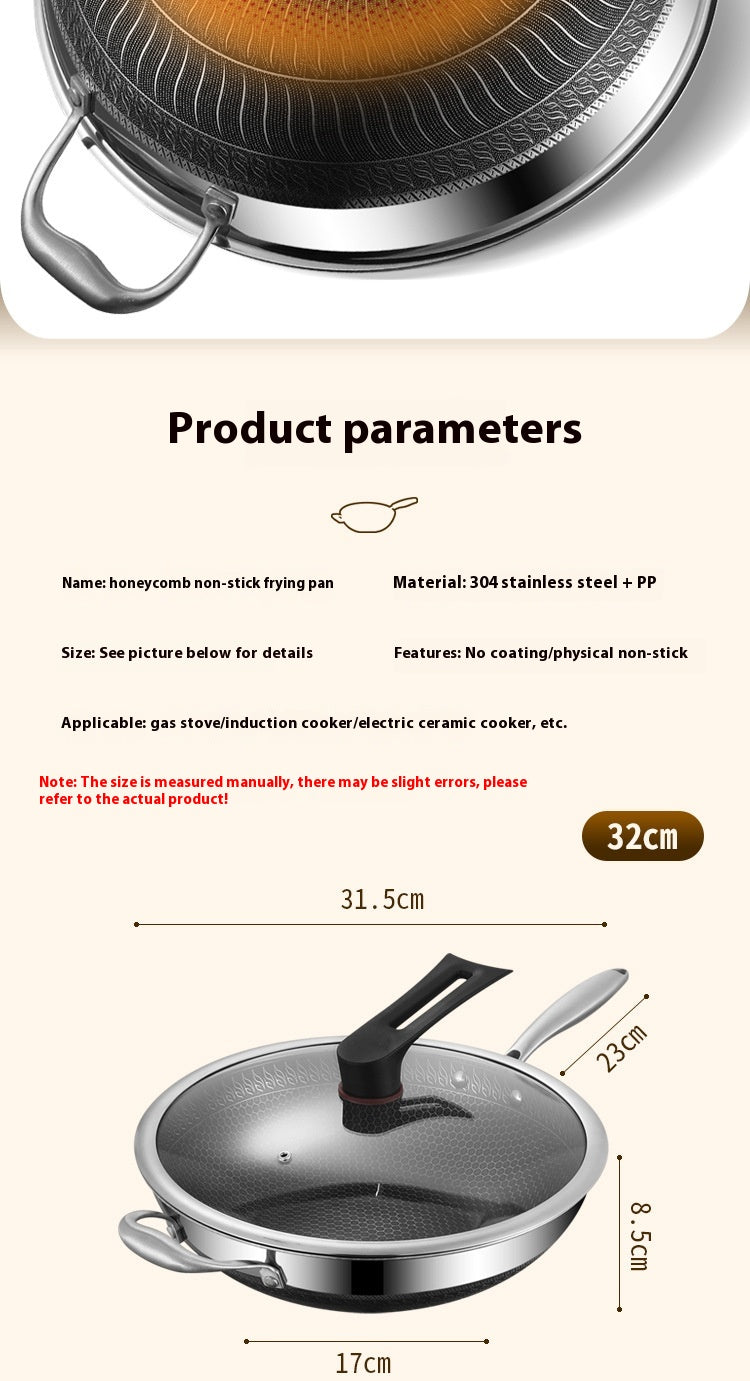 Wok aus 316 Edelstahl mit Wabenstruktur – Bild 2 | LuxeStyle