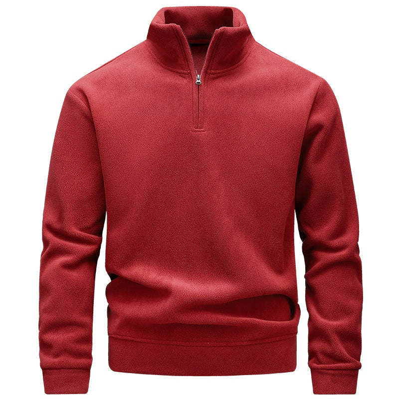 Herren Fleece-Pullover mit Stehkragen