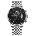 Business Herrenuhr mit Leuchtzeigern und Lederarmband – Bild 1 | LuxeStyle