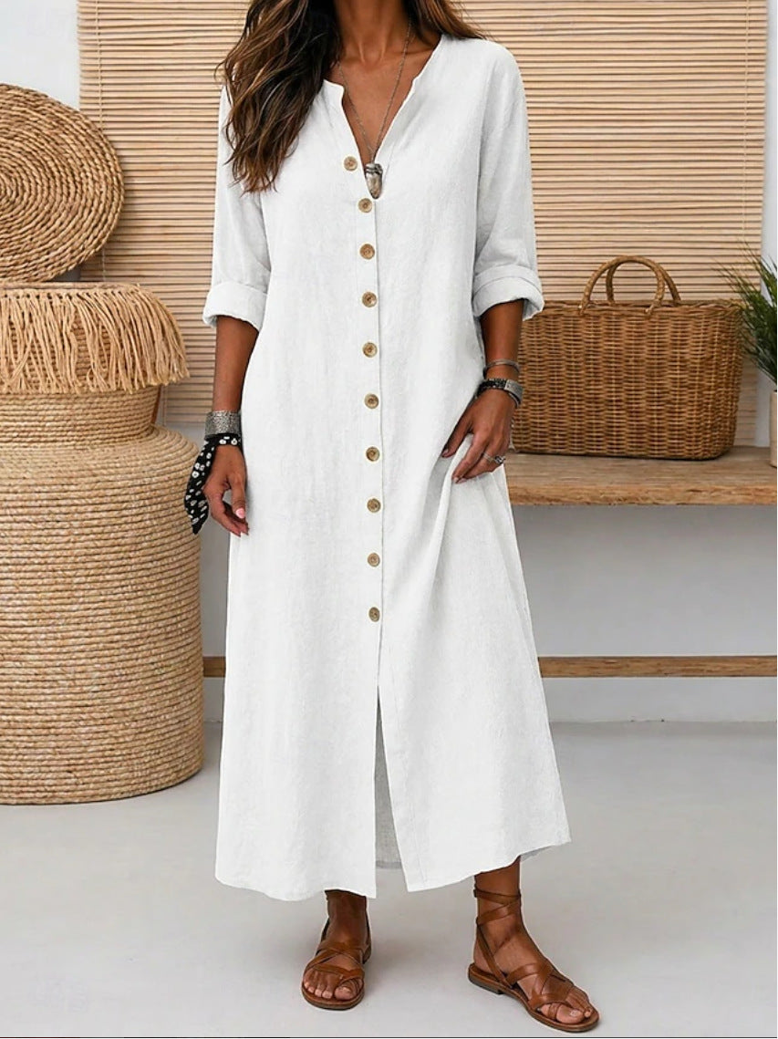 Mid-Langes V-Ausschnitt Strickkleid für Damen – Bild 2 | LuxeStyle