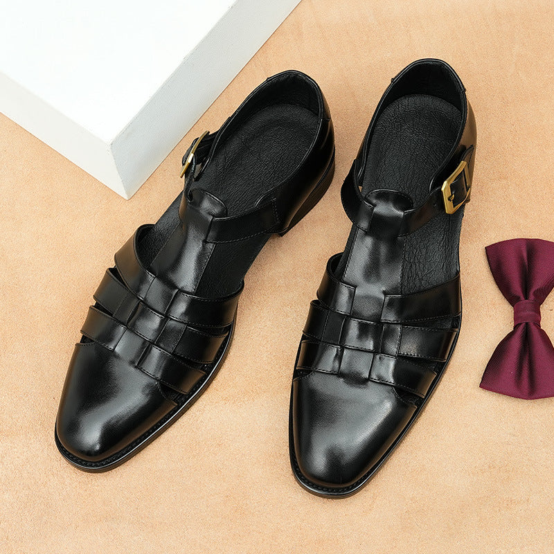 Retro Business Sandalen aus Leder