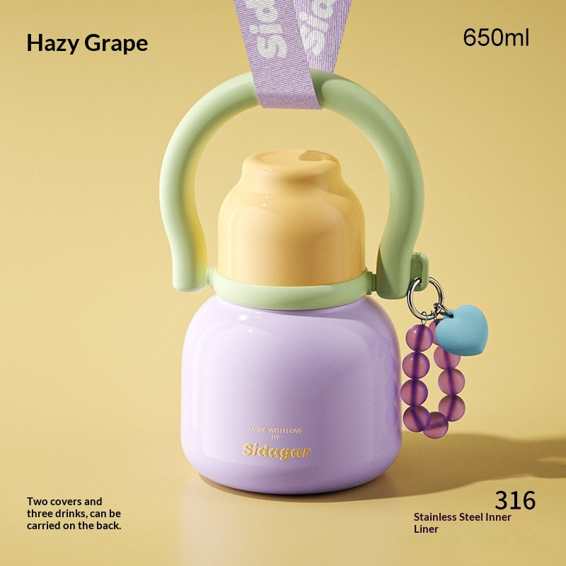 Grosse Isolierflasche mit Strohhalm und Henkel – Bild 6 | LuxeStyle