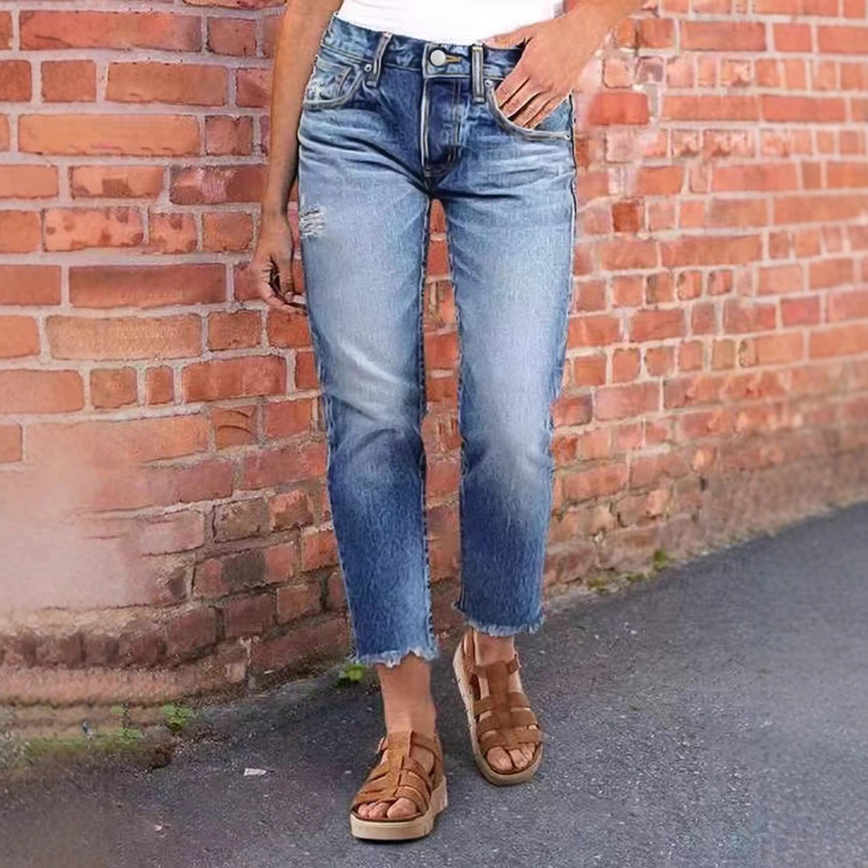 Schlanke Jeans, navyblau