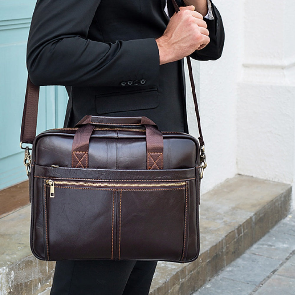 Herren Handtasche aus echtem Leder – Bild 3 | LuxeStyle