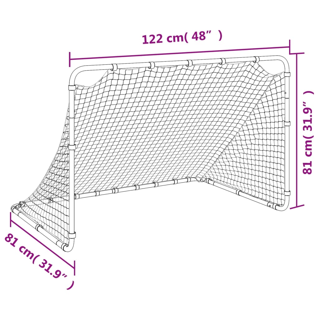 Fussballtor 122 x 81 cm Stahl Weiss