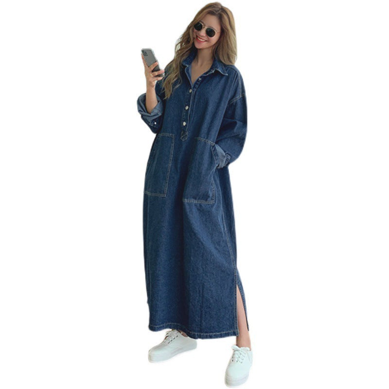 Retro A-Linien Midikleid mit Schlitz – Bild 2 | LuxeStyle