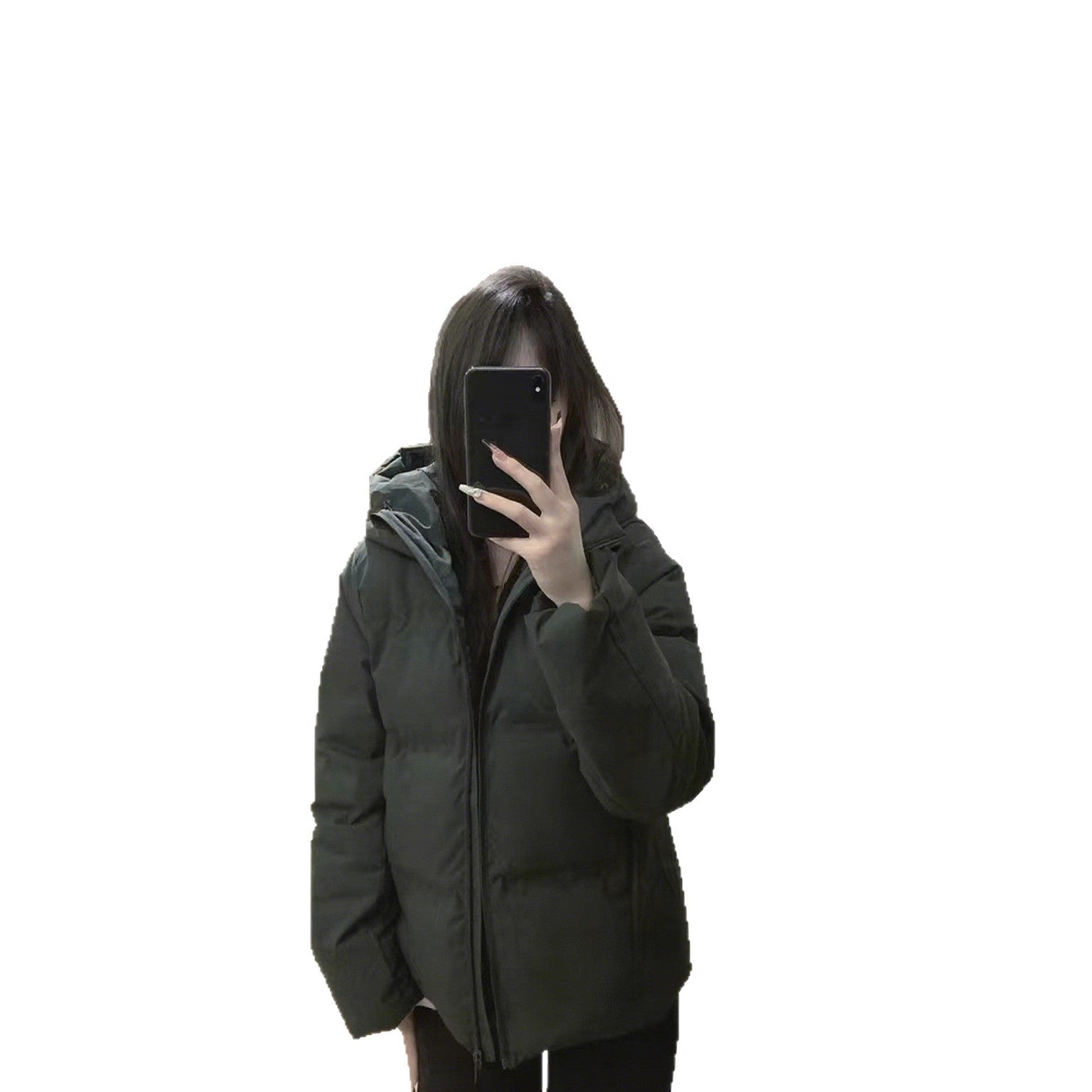 Kurze Kapuzenjacke mit Polyester-Füllung