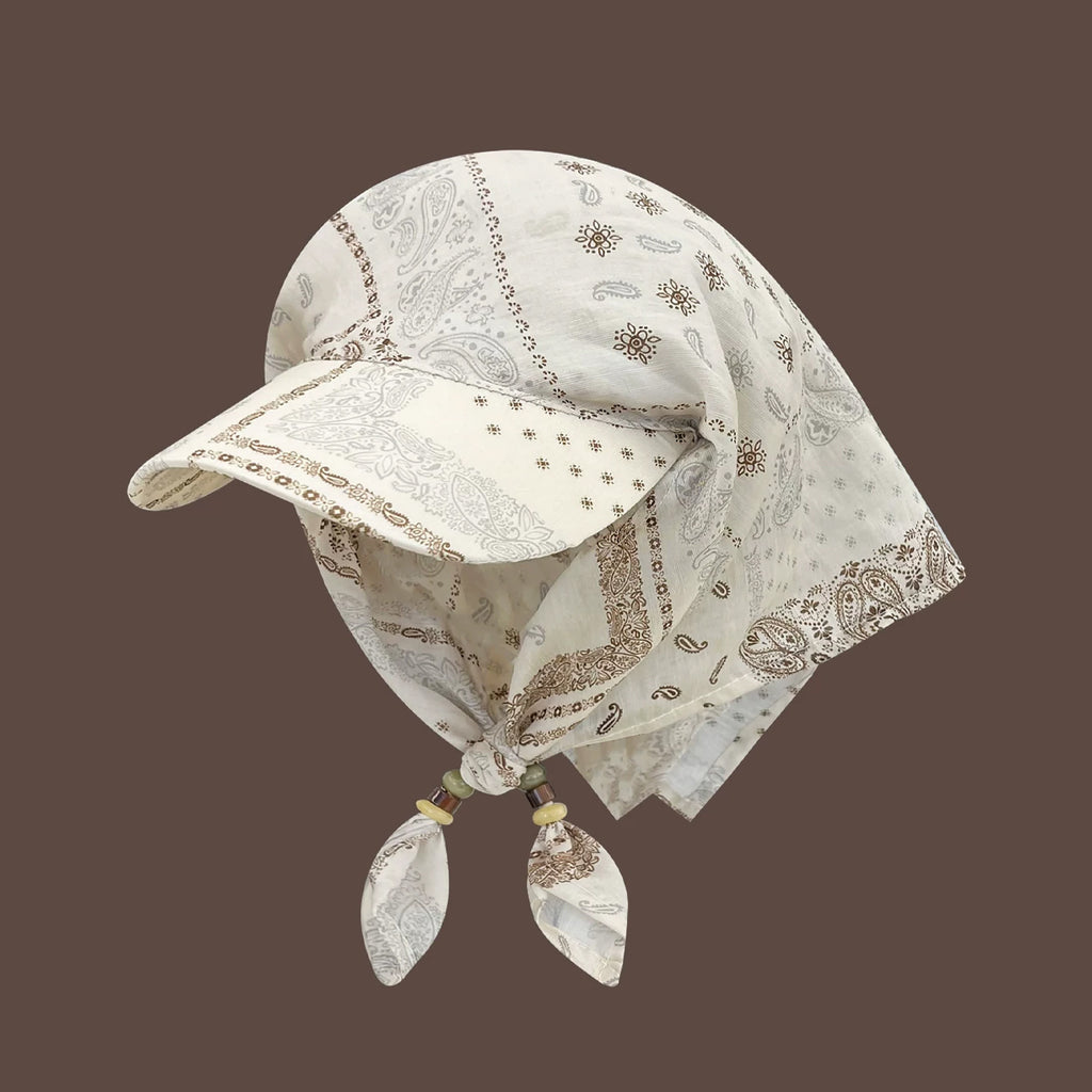 Retro Kopftuch-Mütze mit Kaschmir-Print – Bild 1 | LuxeStyle