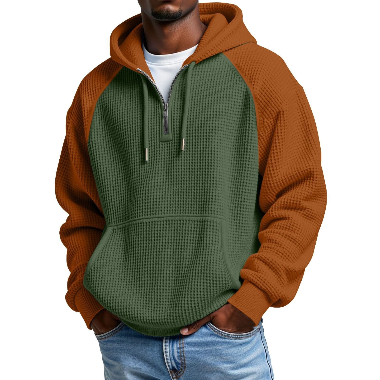 Farbblock Hoodie Langarm
