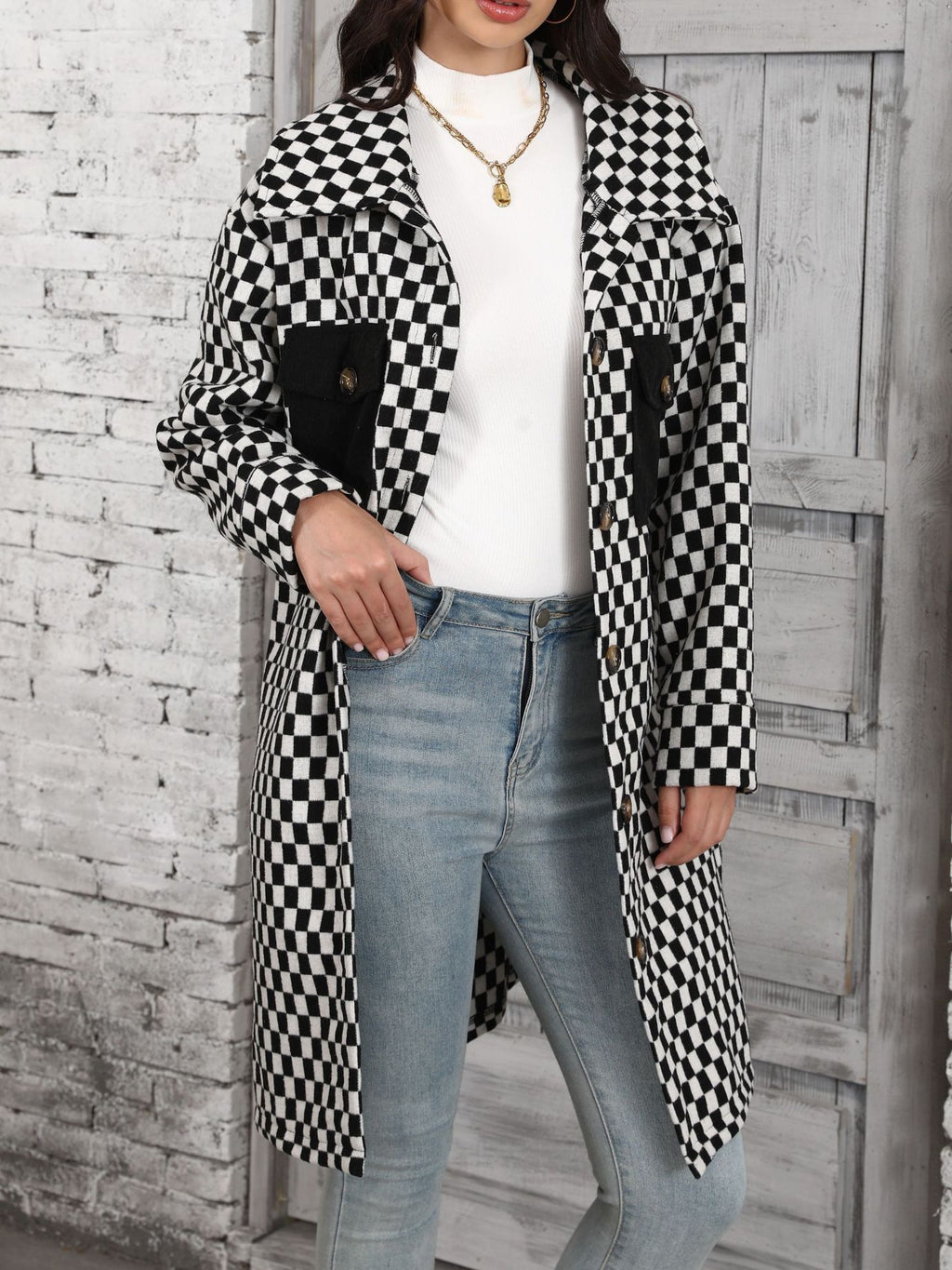 Damen-Cardigan mit Karomuster – Bild 5 | LuxeStyle
