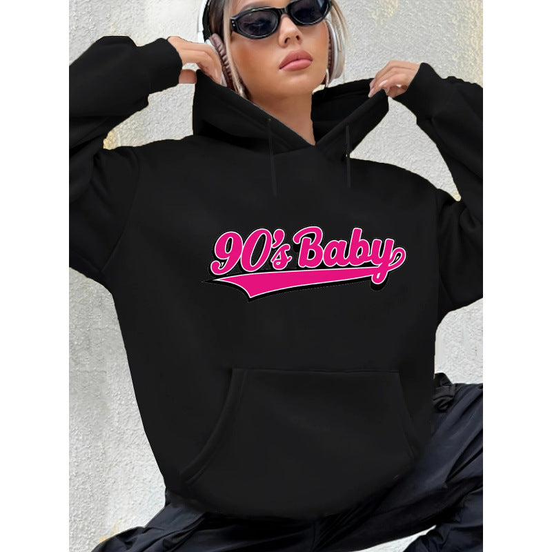 Sweatshirt mit Baby Letter-Print und Kapuze