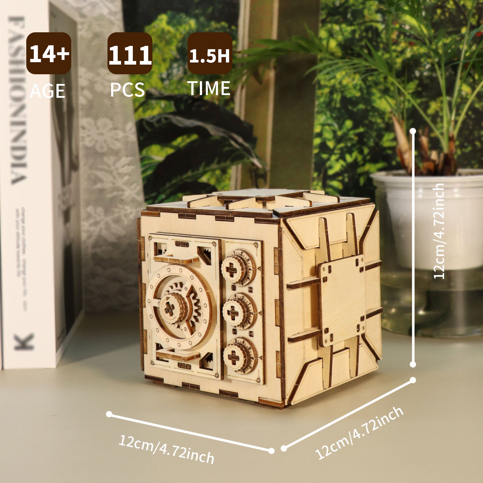 3D Holzpuzzle "Geheimfach" mit Zahlenschloss