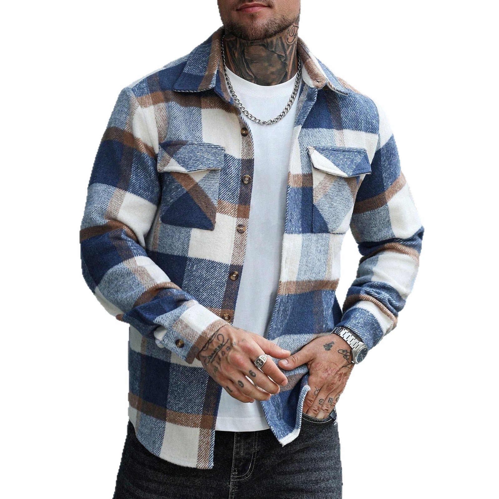 Casual Karo-Hemdjacke