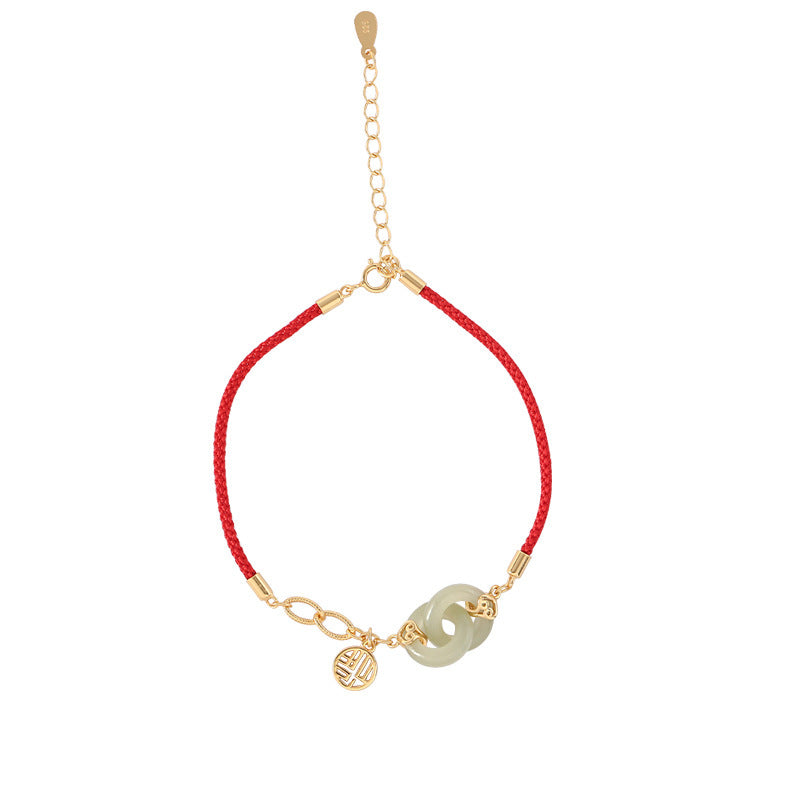 Retro Flechtarmband mit rotem Faden – Bild 7 | LuxeStyle