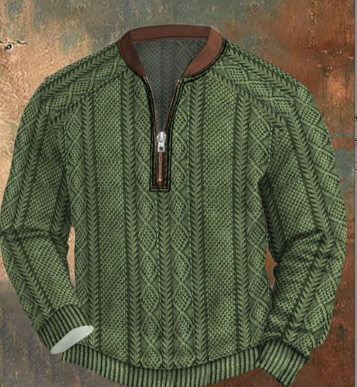 Herren Half-Zip Hoodie mit Karomuster