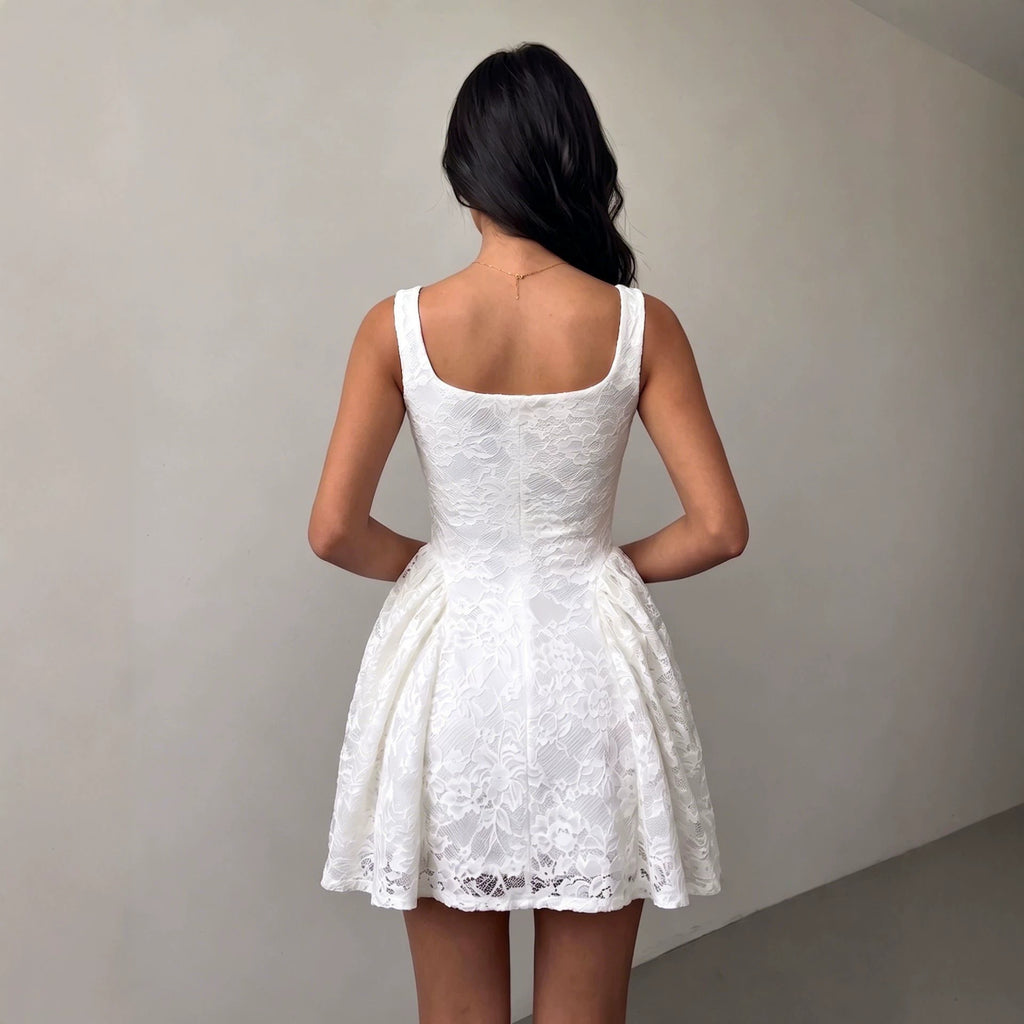 Damen-Spitzenkleid mit Trägern – Bild 7 | LuxeStyle