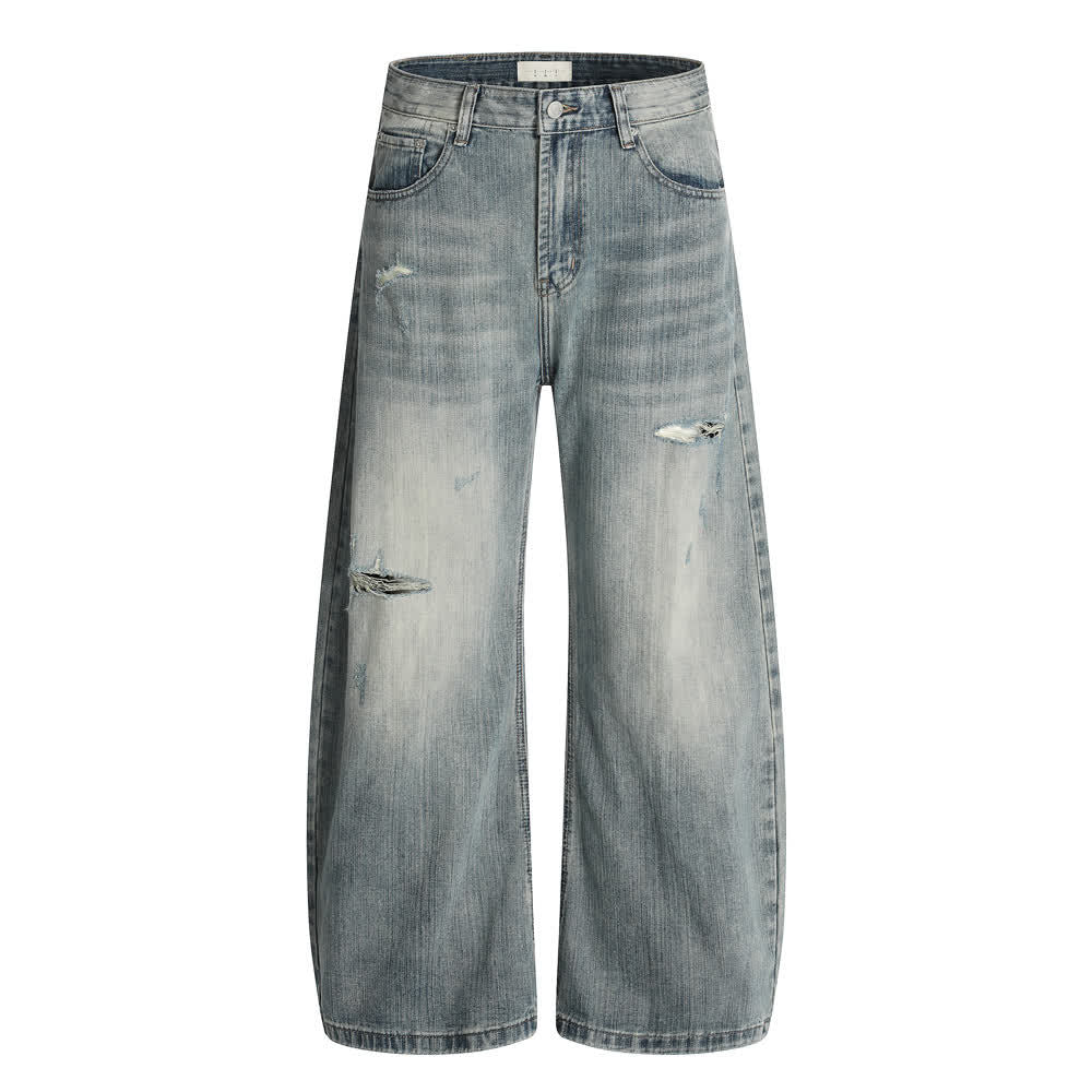 Vintage Bootcut Jeans, abgenutzt, gerissen, strukturiert