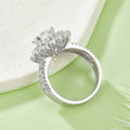 Moissanit-Ring mit doppeltem Halo, Platinbeschichtet – Bild 2 | LuxeStyle