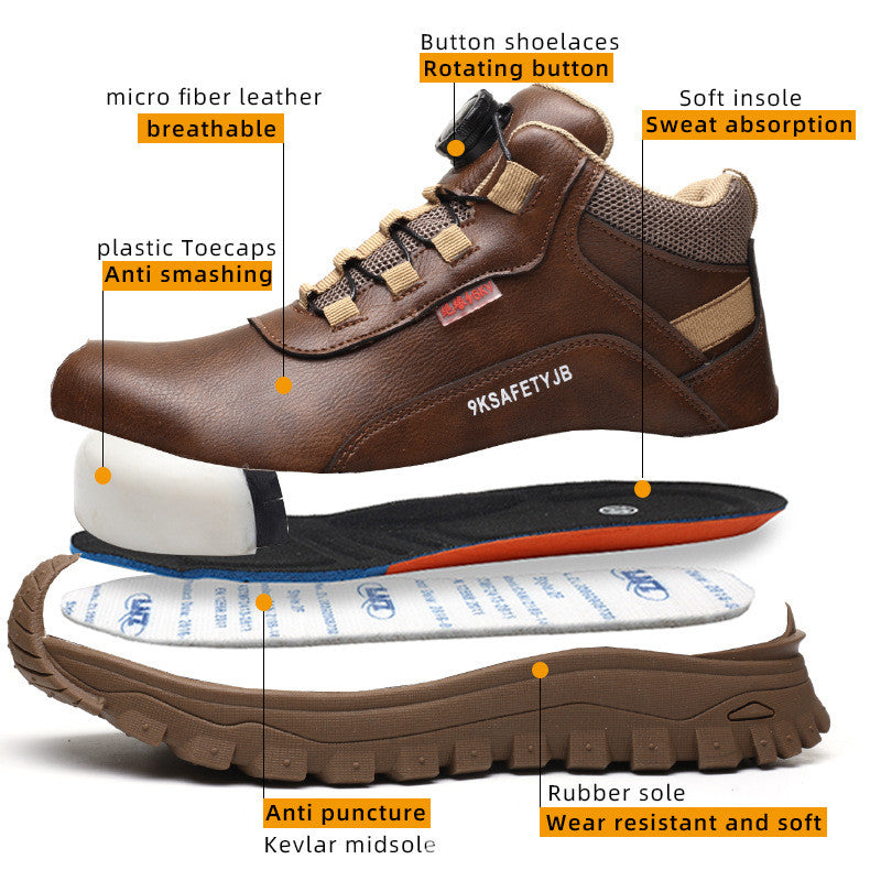 Robuste Herrenschuhe – Zehenschutz & Rutschfest | LuxeStyle