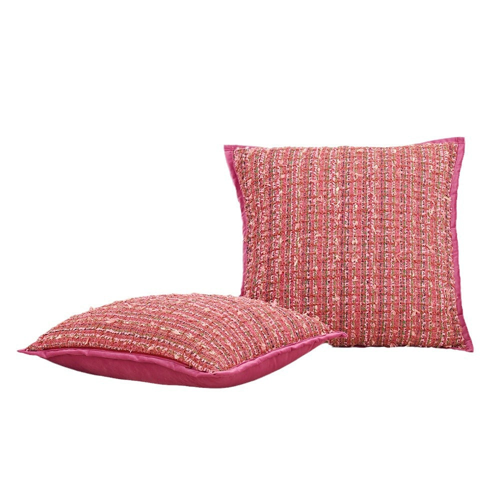 Jacquard Kissenhülle in Rosarot