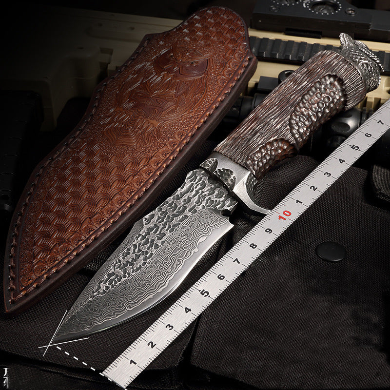 Damast-Outdoormesser mit Lederscheide – Bild 5 | LuxeStyle