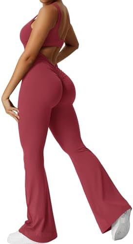 Ärmelloser flared Jumpsuit für Yoga & Fitness