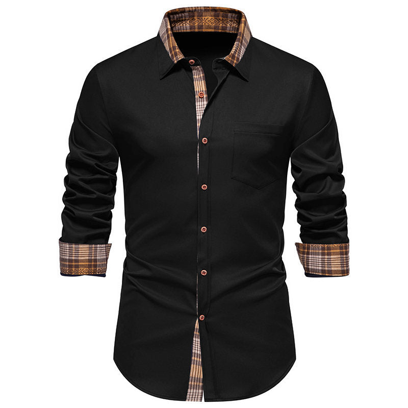 Herren Langarmhemd mit Kontrastnaht und Karomuster – Bild 6 | LuxeStyle