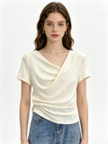Asymmetrisches Kurzarm-Shirt mit U-Boot-Ausschnitt – Bild 1 | LuxeStyle