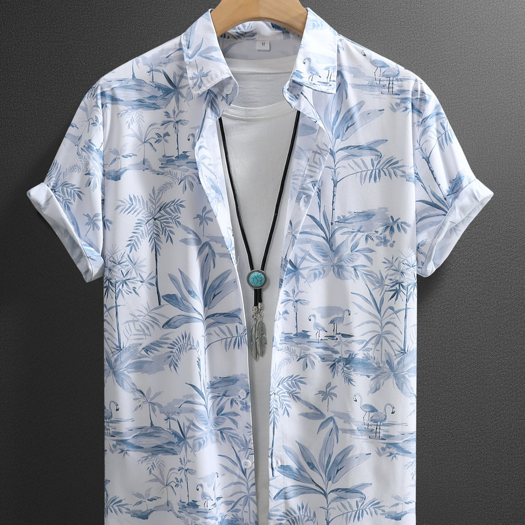 Herren Kurzarm-Shirt mit Blumenmuster