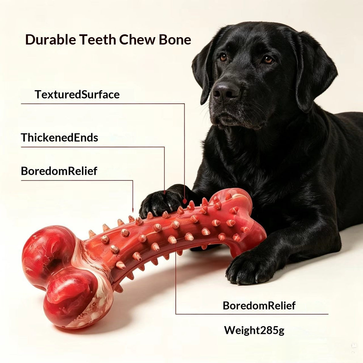 Hundeknochen-Kauspielzeug mit Noppen – Bild 2 | LuxeStyle