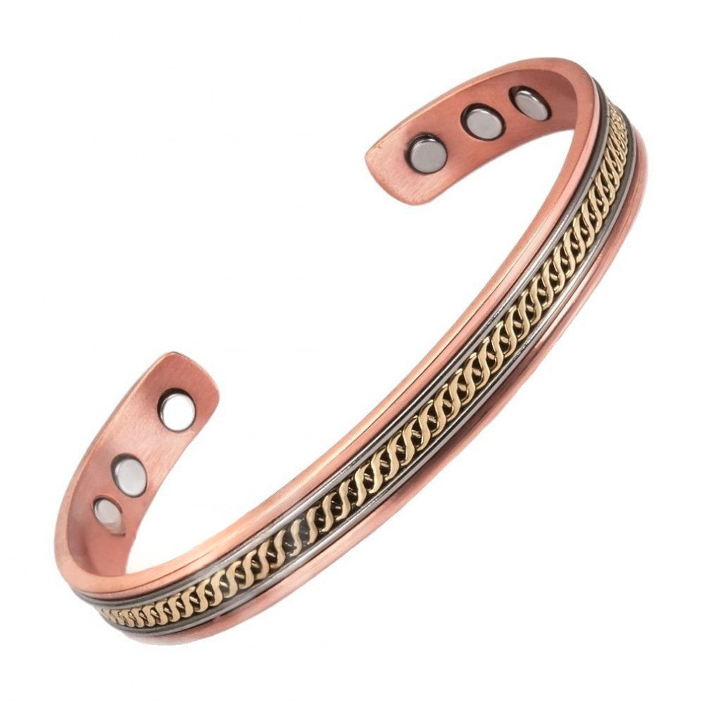 Kupfer Armreif Vintage-Stil, offen, magnetisch – Bild 3 | LuxeStyle