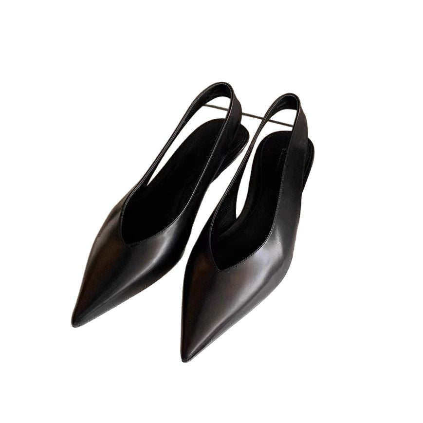 Schwarze Slingback Sandalen mit Keilabsatz – Bild 2 | LuxeStyle
