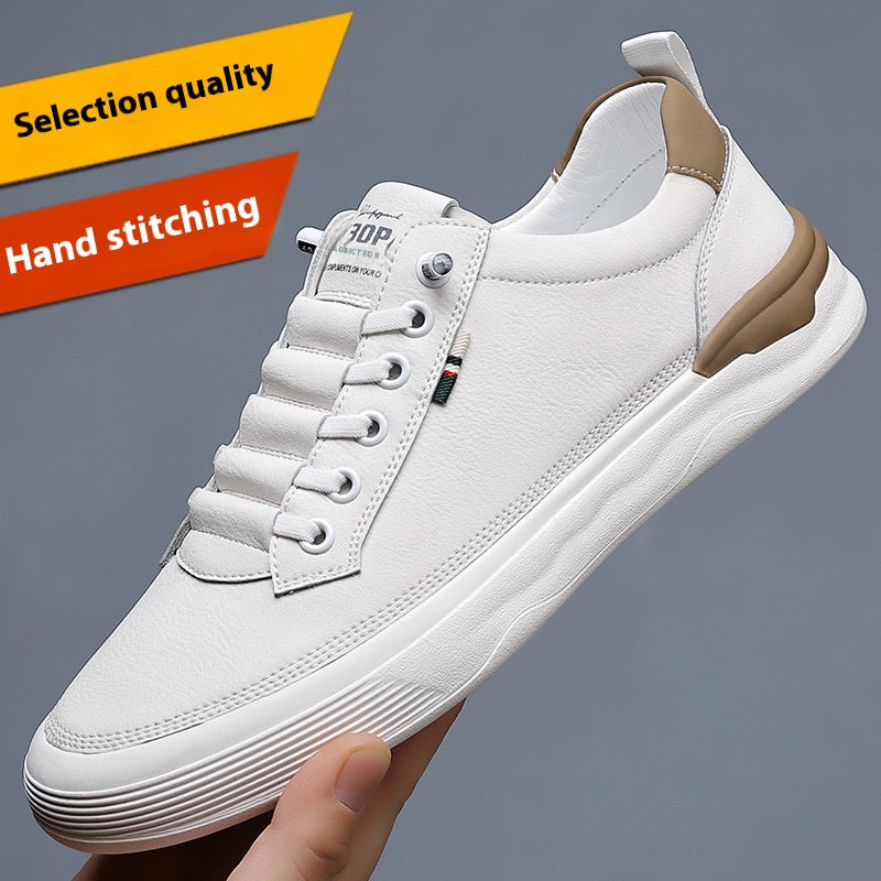 Atmungsaktive Herrensneaker Slip-On, flach, weiss – Bild 4 | LuxeStyle