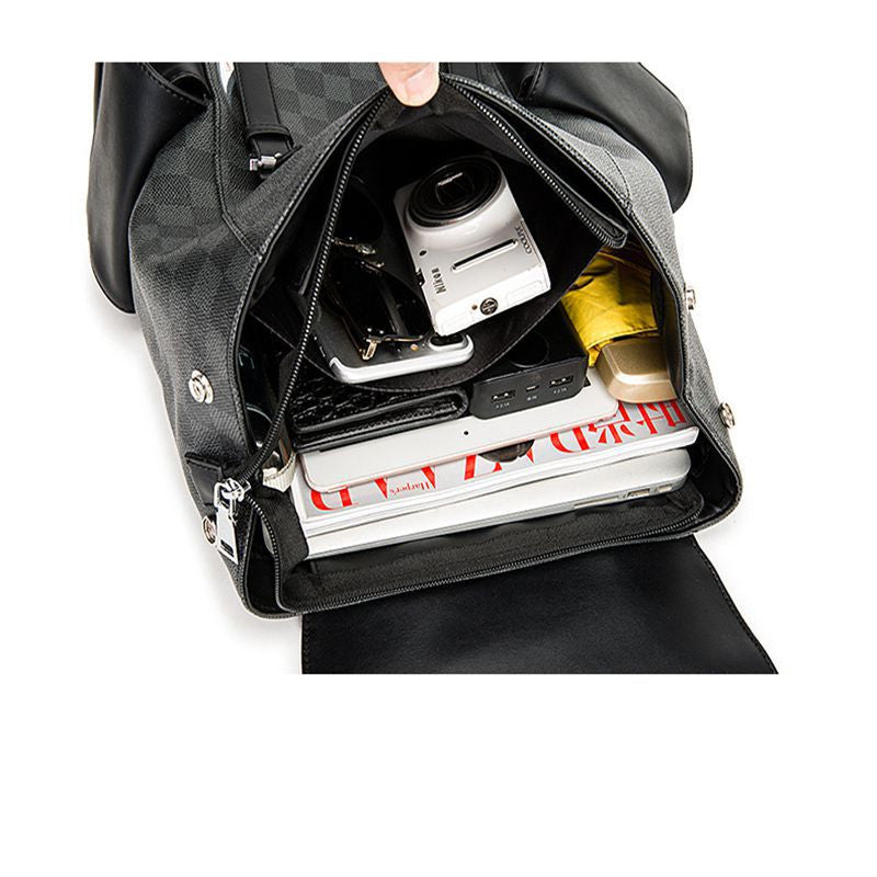 Korean-Style Plaid Rucksack – Bild 3 | LuxeStyle