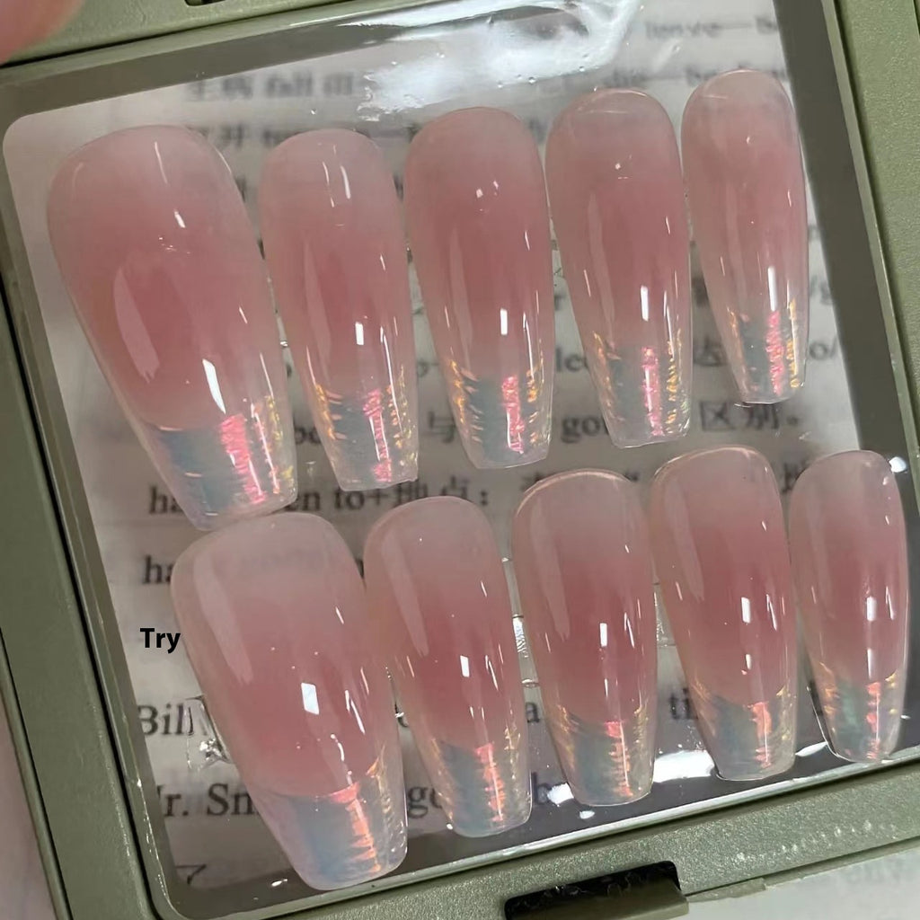 Blush Pleated French – handgemachte Fake Nails – Bild 3 | LuxeStyle