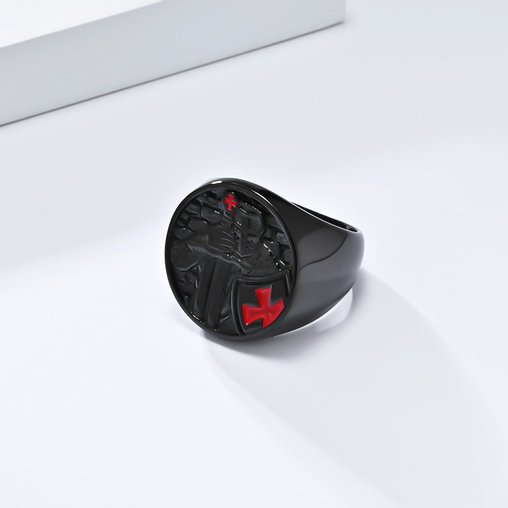 Militärring für Herren mit Kreuz-Design