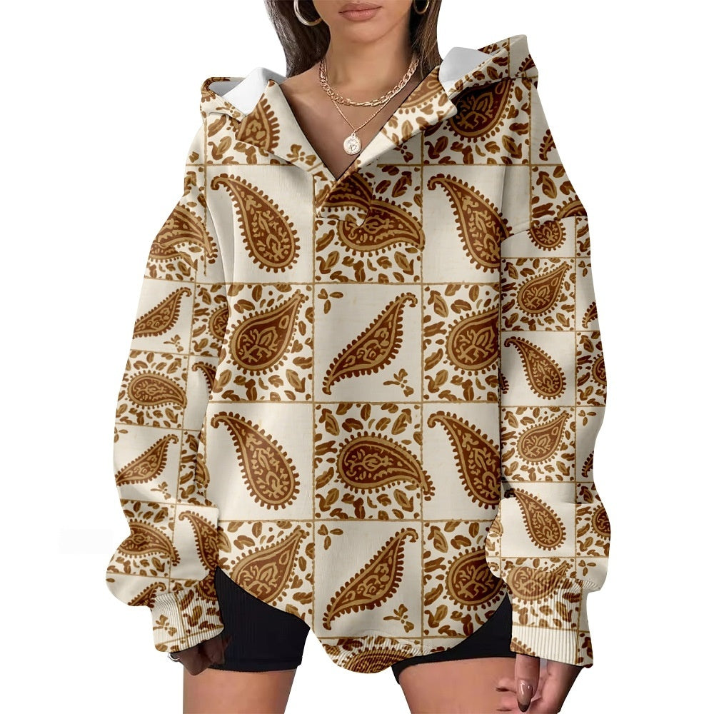 Blumenprint Langarmpulli Damen