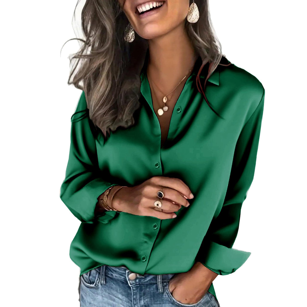 Satinbluse Langarm – Bild 7 | LuxeStyle