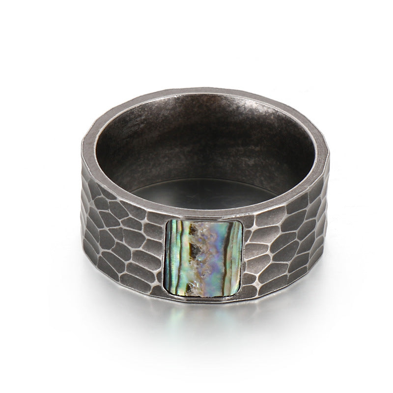 Herren Titan-Ring Stahl Vintage