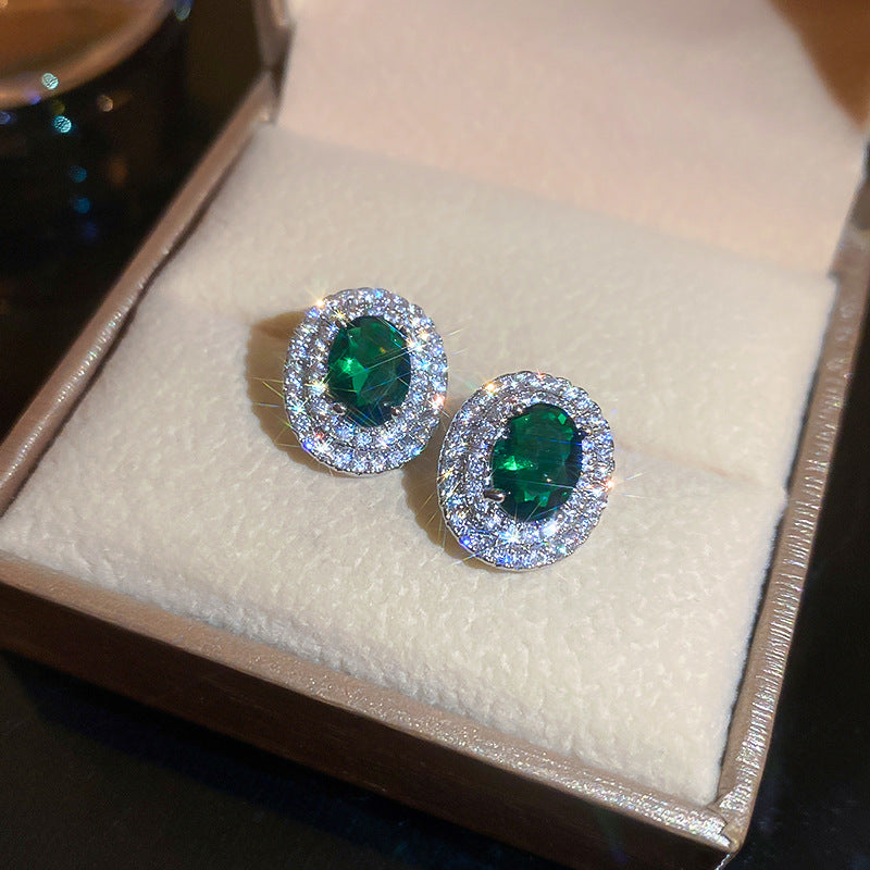 Ohrstecker Emaille-Blume mit Strass & Perle