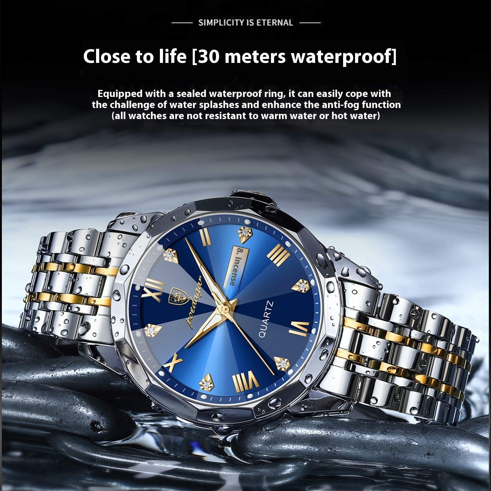 Wasserdichte Leuchtende Herrenuhr