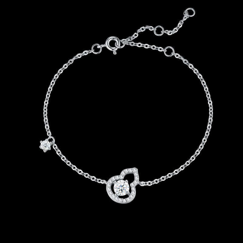 Gourde Armband mit Moissanit Steinen
